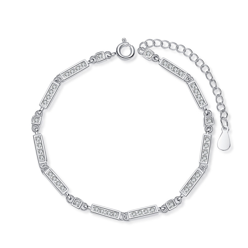 Geometry Tennis Bracelet for Women Gift Zircon Rose Gold Color Handmade Wedding Adjustable Bracelets Jewelry 190