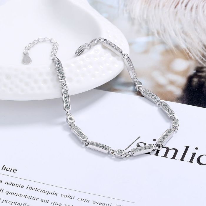 Geometry Tennis Bracelet for Women Gift Zircon Rose Gold Color Handmade Wedding Adjustable Bracelets Jewelry 190