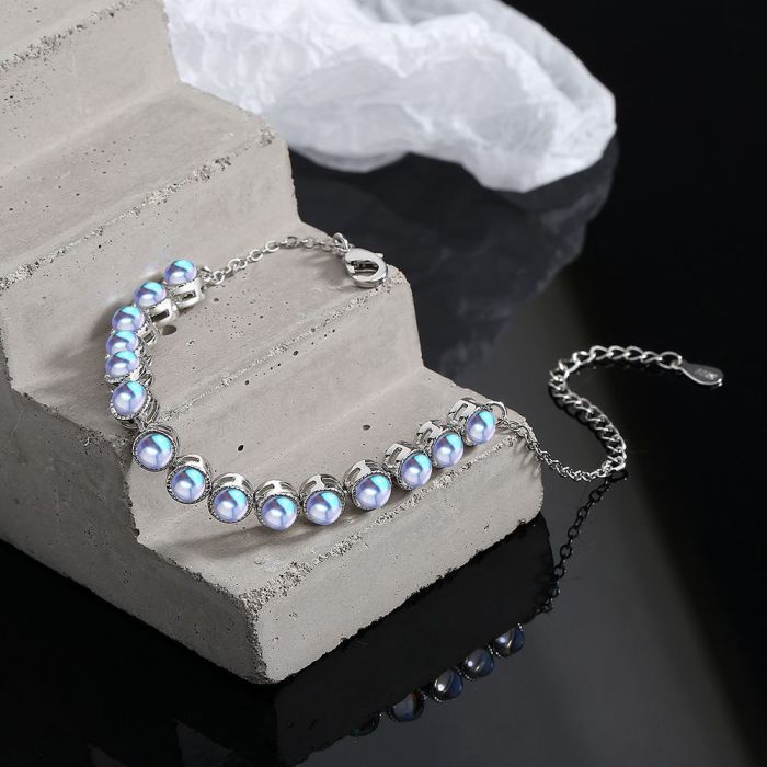 Moonlight Stone Beads Bracelets for Women Shiny Female Jewelry Gifts 191