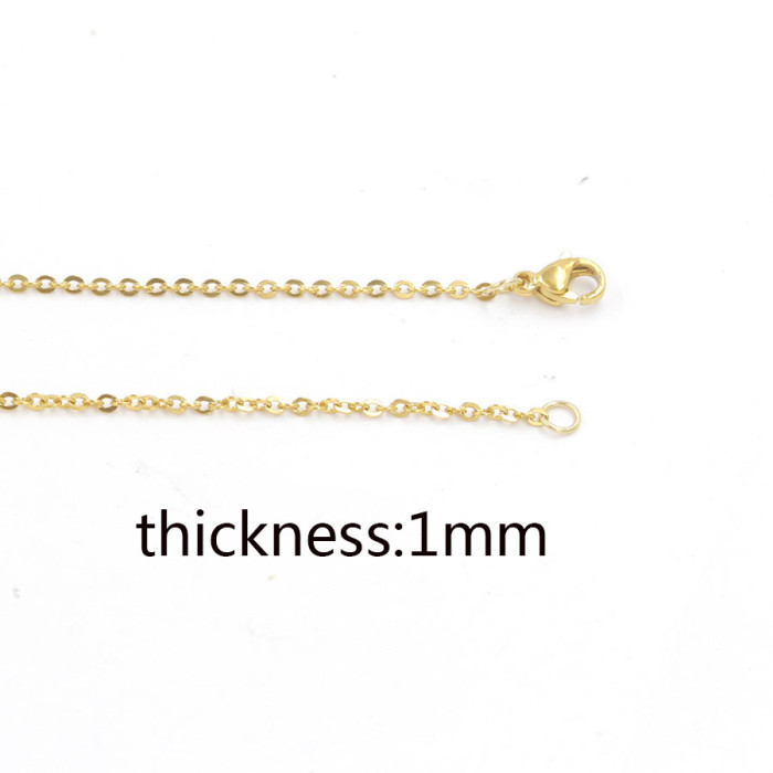 1/2mm Cross Chain Titanium Steel Chain Jewelry Accessories Adjust Chian DIY Necklace for Women Men Lobster Clasp DIY Necklace