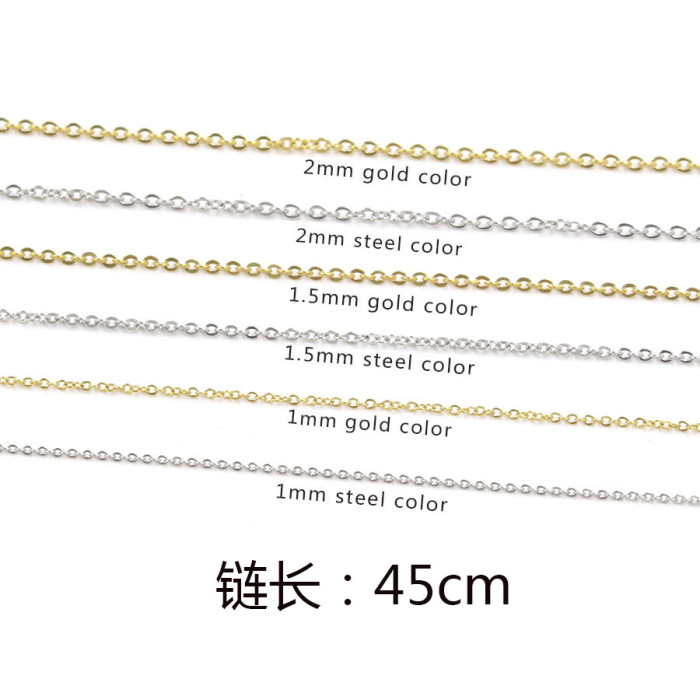 1/2mm Cross Chain Titanium Steel Chain Jewelry Accessories Adjust Chian DIY Necklace for Women Men Lobster Clasp DIY Necklace