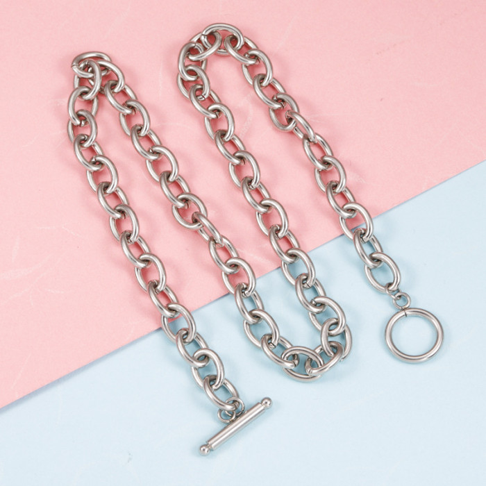 Stainless Steel OT Buckle Chain Jewelry Accessories Diy 18k Gold O-Type Cross Chain Accessories 43cm