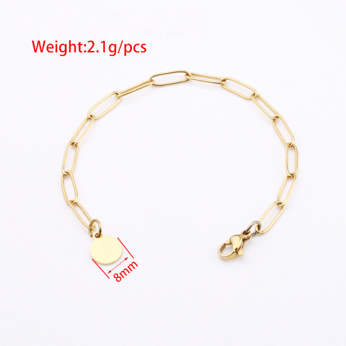 Hip Hop Stainless Steel 18K Real Gold Hollow Bracelet Korean Simple Graceful Plaid Thick Type Ornament Jewelry Women