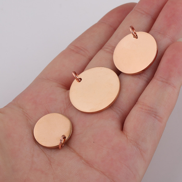 Mirror Stainless Steel Round Diy Pendant  Hanging  8-30mm Multi Specification Glossy Round Pendant Can Carve Jewelry