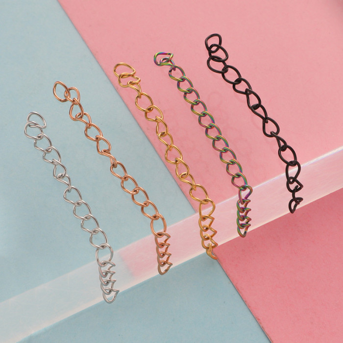 Stainless Steel Tail Chain Bracelet Necklace Extension Chain Thickness Line Chain DIY Ornament Accessories 5cm Jewelry Chain