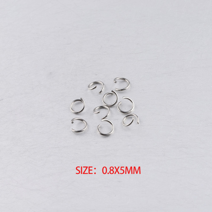 0.8 * 5mm Connection Ring Stainless Steel Broken Split  Ring DIY Ornament Accessories 100 Pcs/Bag