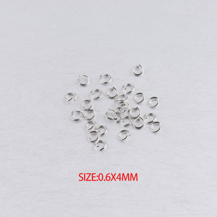 0.6 * 4mm Steel Rose Gold Stainless Steel Broken Split Ring Single Circle DIY Ornament Accessories