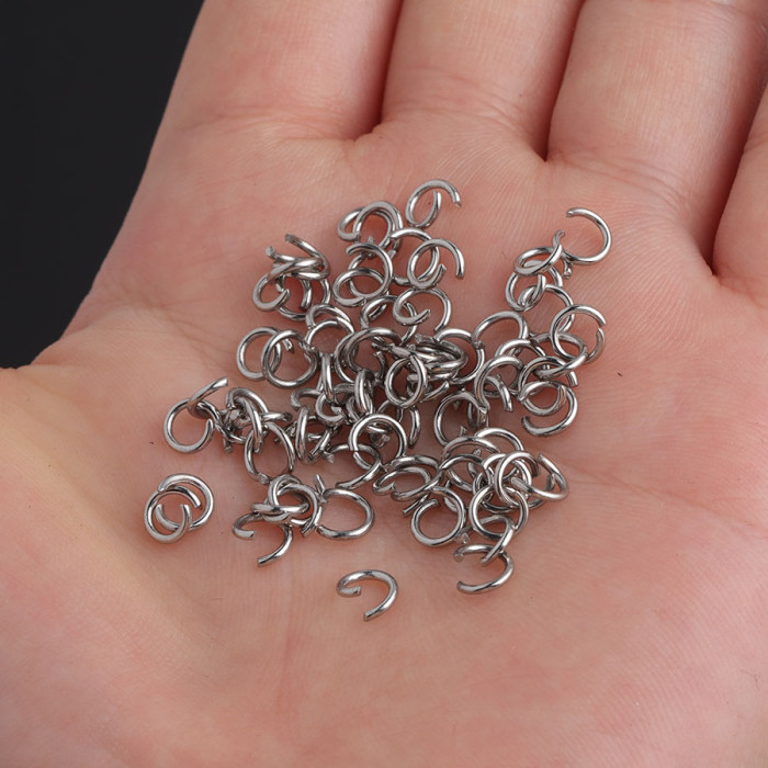 0.8 * 5mm Connection Ring Stainless Steel Broken Split  Ring DIY Ornament Accessories 100 Pcs/Bag