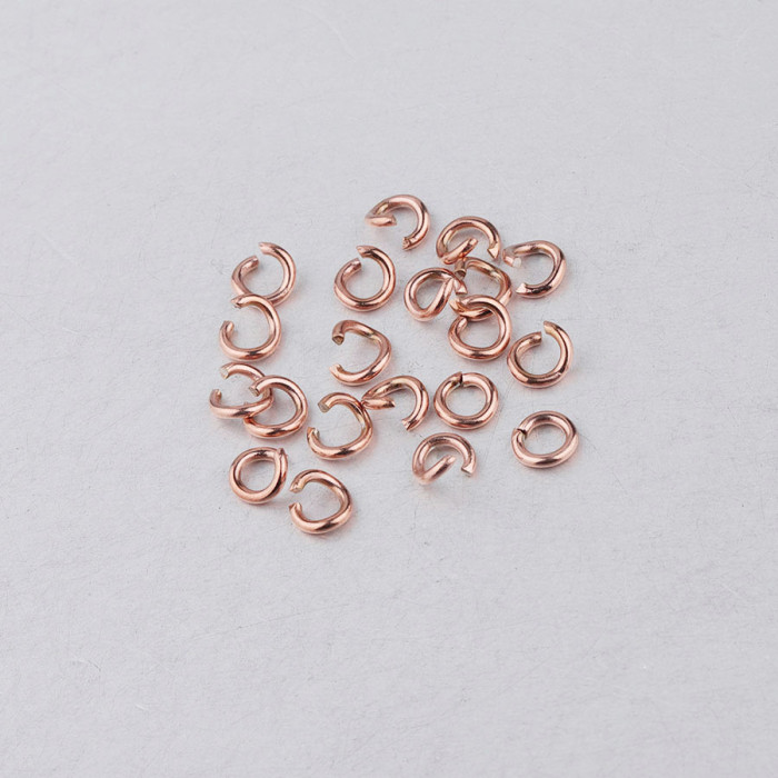1 * 5mm Stainless Steel Broken Ring Single Circle Connection Ring DIY Ornament Electroplated Gold 100 Pcs/Bag
