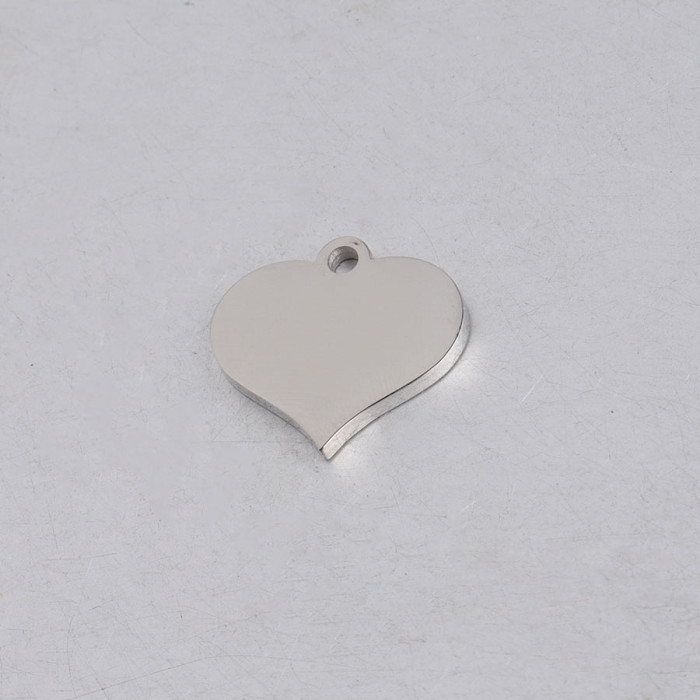 Stainless Steel Heart Shaped Ornament Accessories DIY Can Carve Writing Pendant