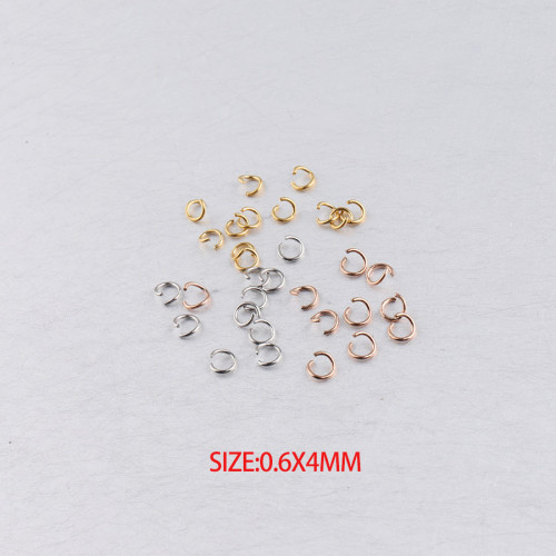 0.6 * 4mm Steel Rose Gold Stainless Steel Broken Split Ring Single Circle DIY Ornament Accessories