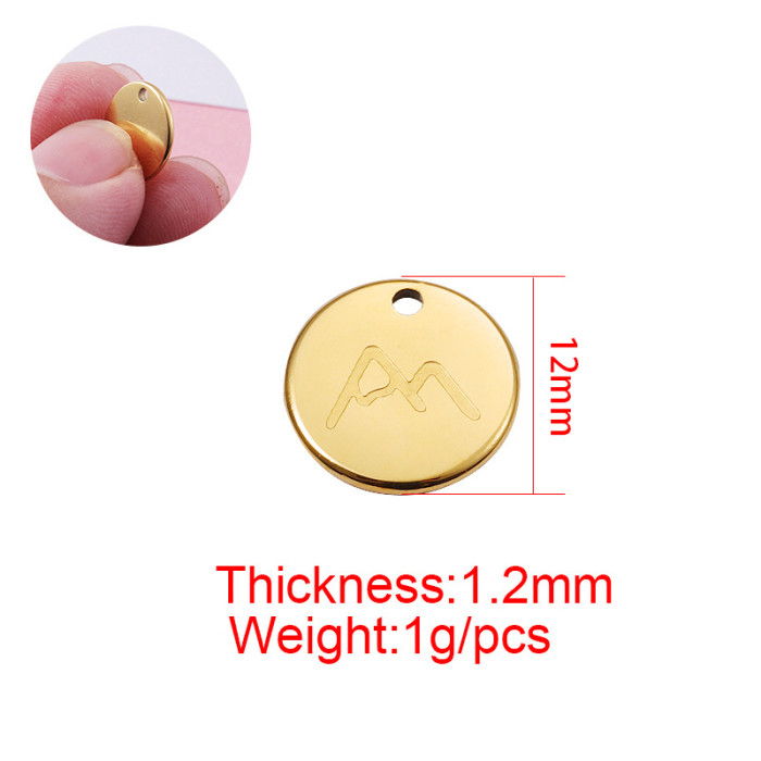 Titanium Steel 18K Real Gold Plating Ornament Accessories DIY Wafer Corrosion Mountain Symbol Pendant