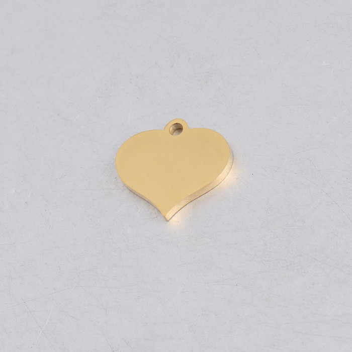 Stainless Steel Heart Shaped Ornament Accessories DIY Can Carve Writing Pendant