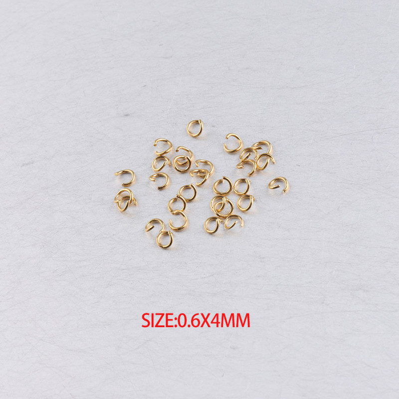 0.6 * 4mm Steel Rose Gold Stainless Steel Broken Split Ring Single Circle DIY Ornament Accessories