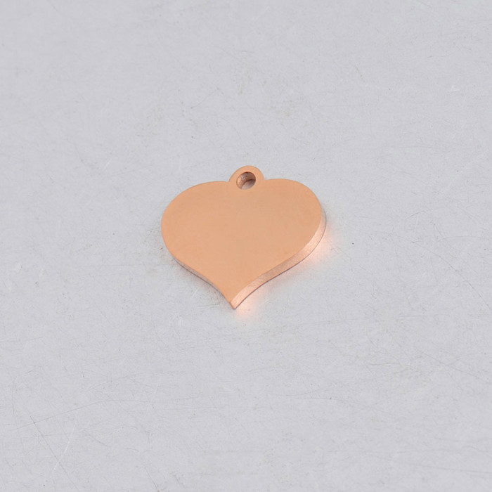 Stainless Steel Heart Shaped Ornament Accessories DIY Can Carve Writing Pendant