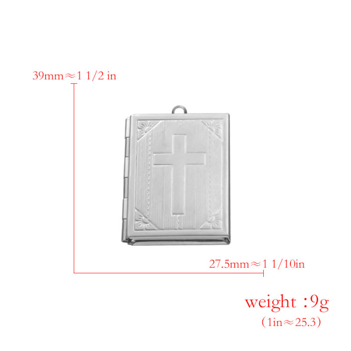 Stainless Steel Love Heart round and Square Photo Box Ornament Accessories DIY Photo Personalized Pendant