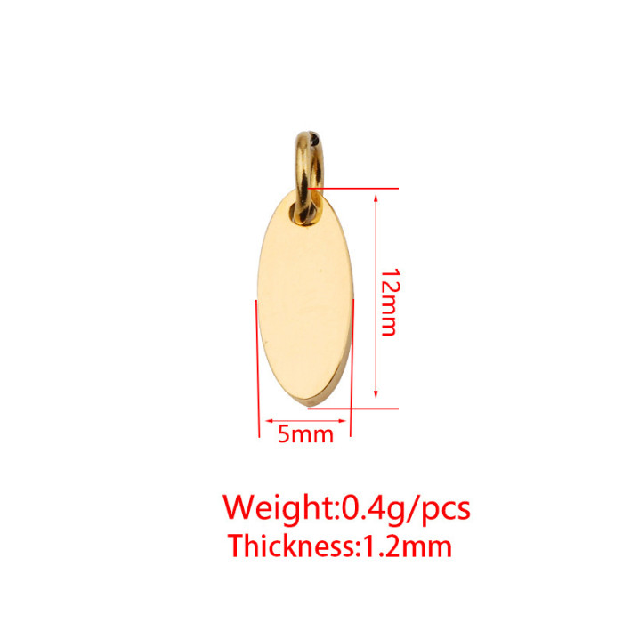 Stainless Steel Oval Tail Tag DIY Can Carve Writing Oval Tag with Hanging Tag