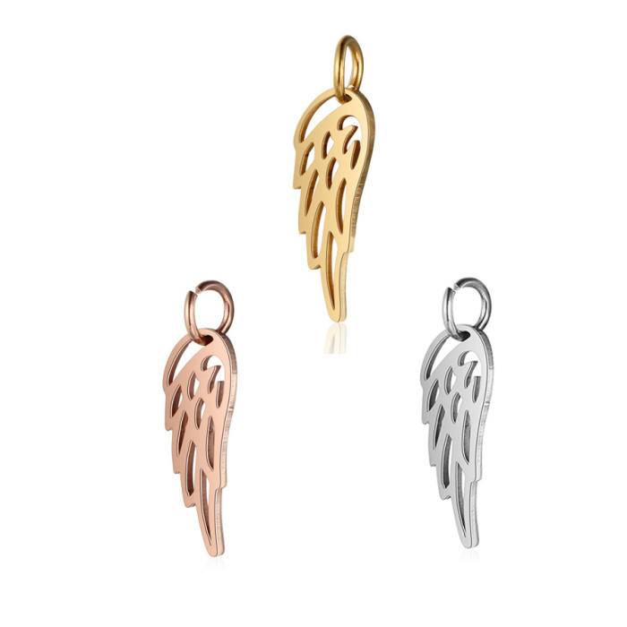 Gold/Rose Gold/Steel Stainless Steel Wings DIY Pendant Trim Hanging Tag Accessories 0.8 * 5mm