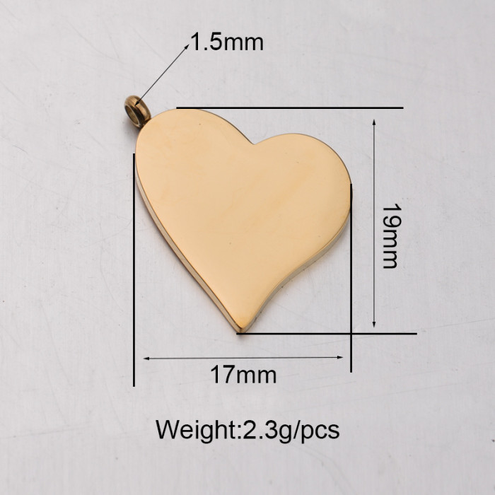 Mirror DIY Ornament Accessories Stainless Steel Peach Heart Pendant Accessories Can Be Laser Sculpture Decorative Pendant