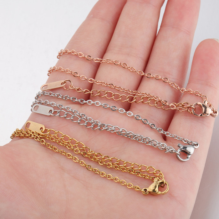 2mm Fine Steel Gold Rose Gold Stainless Steel DIY Bracelet Chain Accessories Bracelet