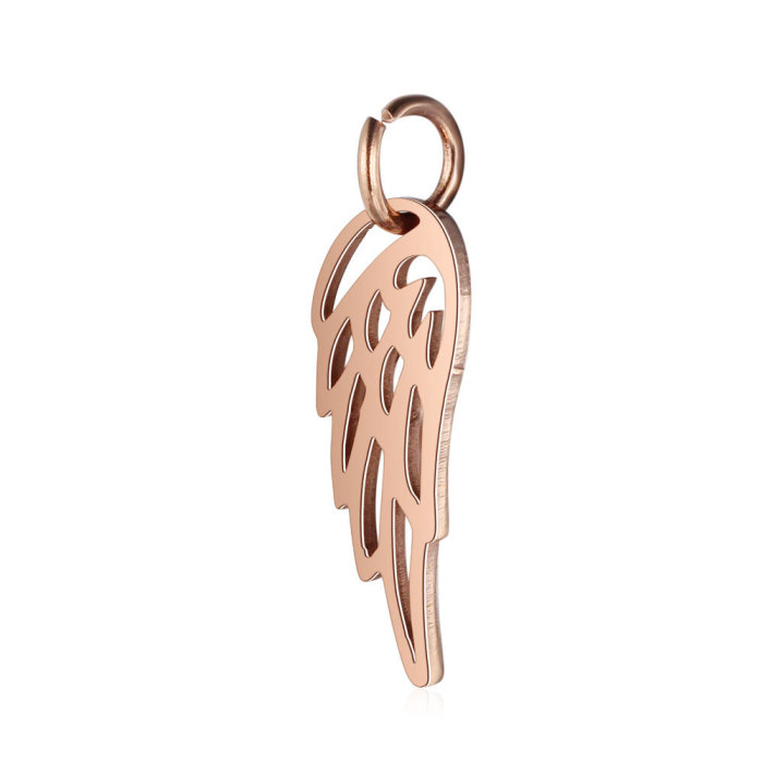 Gold/Rose Gold/Steel Stainless Steel Wings DIY Pendant Trim Hanging Tag Accessories 0.8 * 5mm