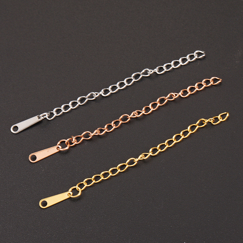 Stainless Steel 6.5cm Extension Chain DIY Ornament Accessories Necklace Bracelet Tail Metallic Belt Tag Accessories
