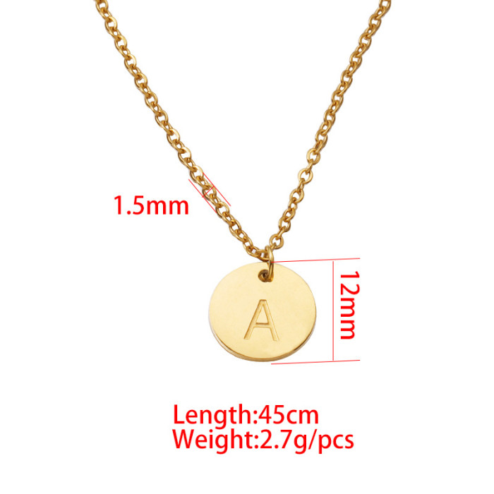 Personality Fashion Couple Besties Necklace Stainless Steel DIY Name Corrosion English Letter Pendant