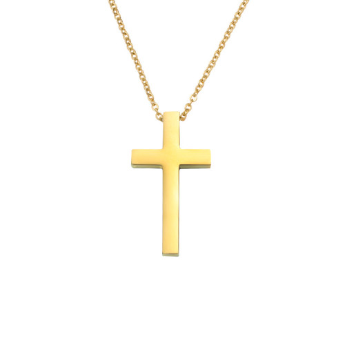 Personalized Titanium Steel Cross Necklace Retro Hip Hop Trendy Cross Couple Necklace