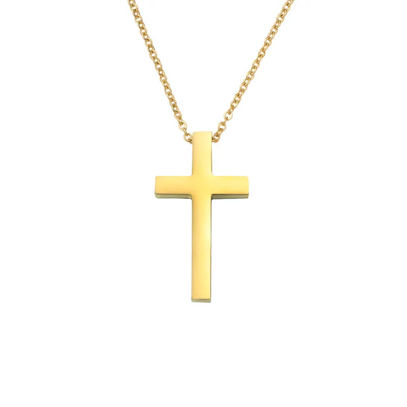 Personalized Titanium Steel Cross Necklace Retro Hip Hop Trendy Cross Couple Necklace