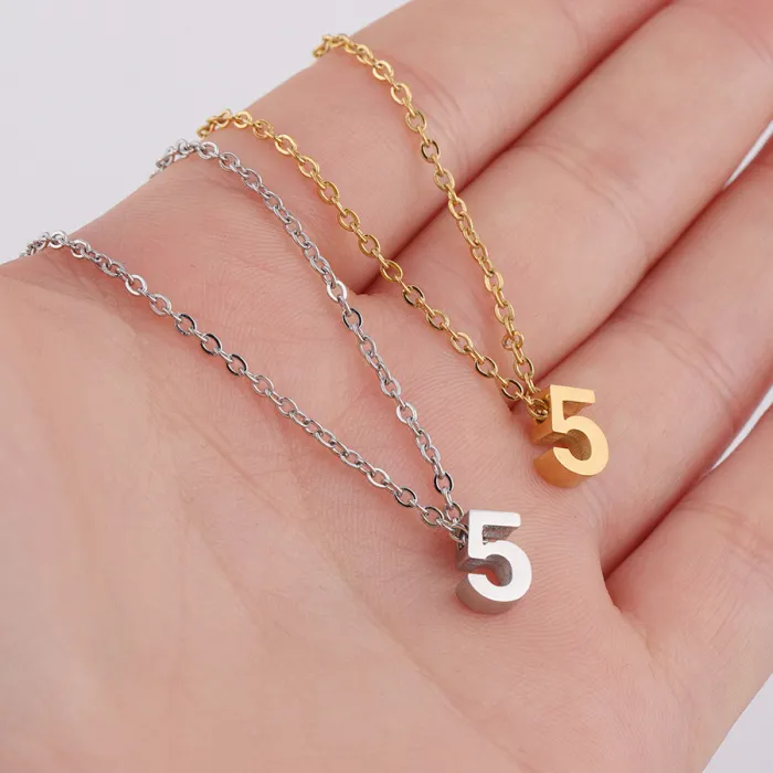 Stainless Steel Digital DIY Necklace Personalized Anniversary Significance Digital Pendant Necklace