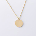 Stainless Steel Wafer Pendant Necklace DIY Can Carve Writing round Wafer Short Necklace Clavicle Necklace