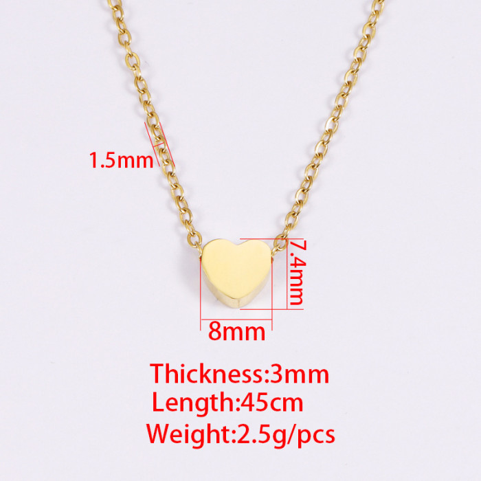 Personality Fashion Couple Girlfriend Gifts Necklace Stainless Steel Heart Love Heart Exquisite Can Laser Sculpture DIY Pendant