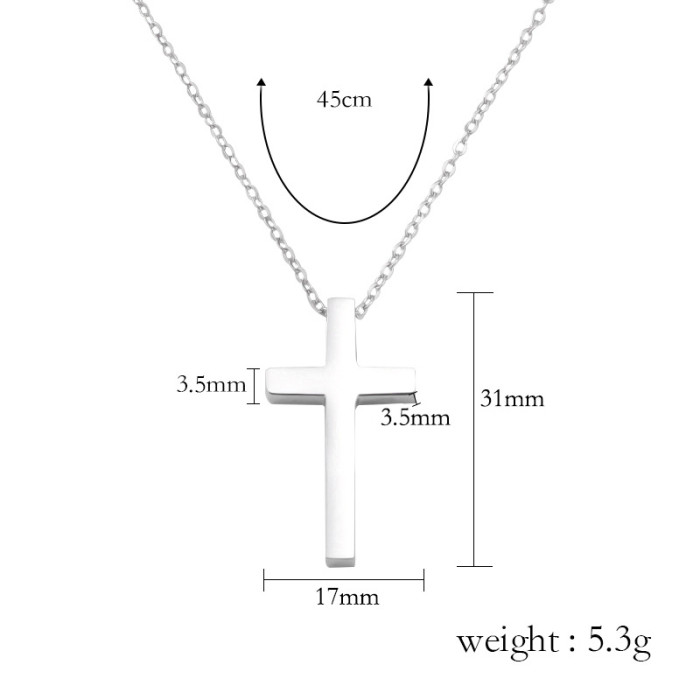 Personalized Titanium Steel Cross Necklace Retro Hip Hop Trendy Cross Couple Necklace