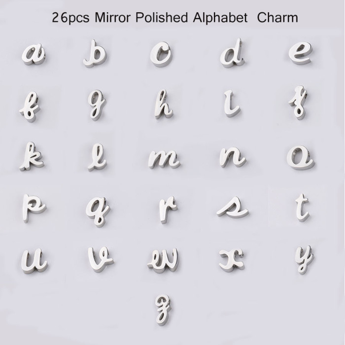 Stainless Steel English Letter Beads A- Z Letters Small Hole Beads 1.8mm DIY Accessories Beaded Name Jewelry
