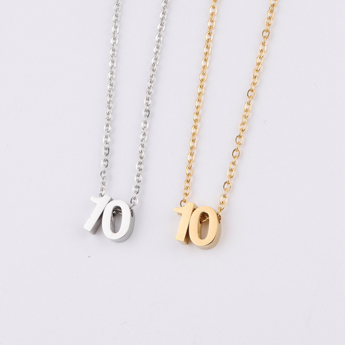 Stainless Steel Digital DIY Necklace Personalized Anniversary Significance Digital Pendant Necklace
