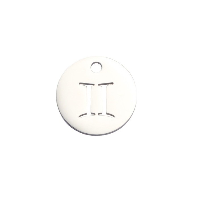 Itanium Steel Round Hollow 12 Constellation Jewelry Accessories DIY Personality Pendant 18mm
