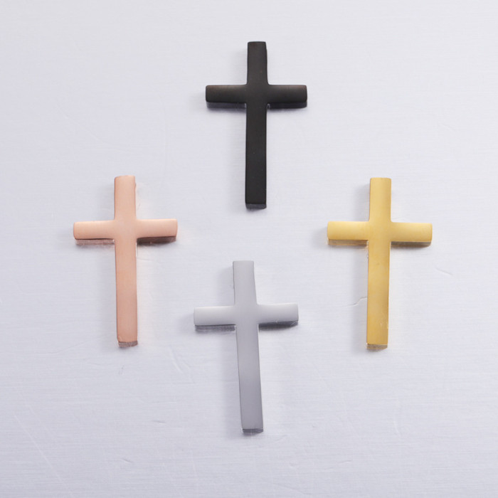 Ornament Accessories DIY Fashion Necklace Stainless Steel Cross Shelf Can Carve Writing Pendant