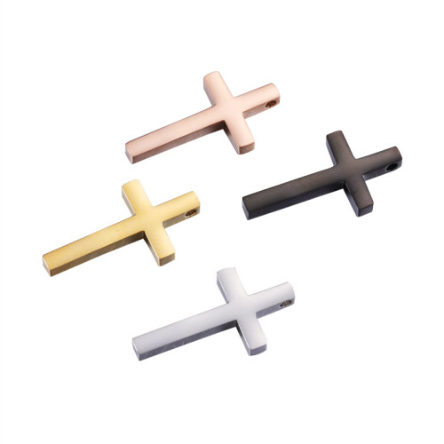 Ornament Accessories DIY Fashion Necklace Stainless Steel Cross Shelf Can Carve Writing Pendant