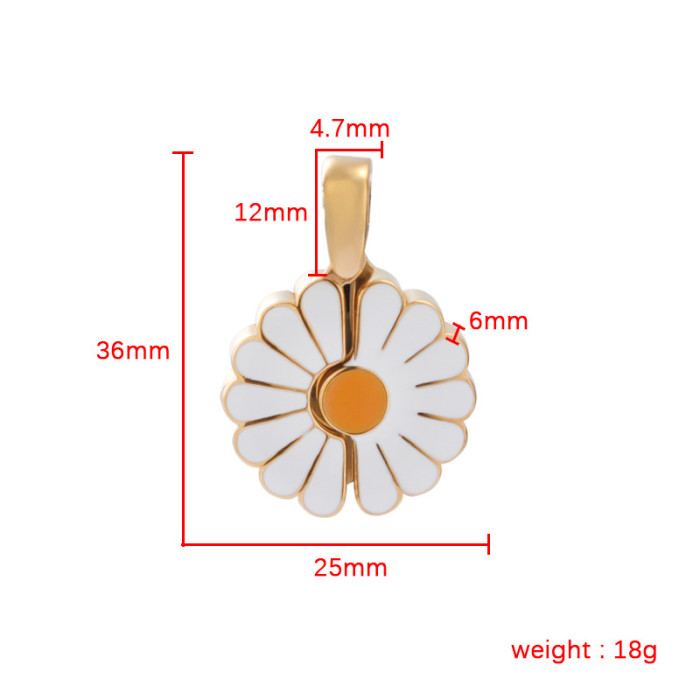 round Little Daisy Ornament Accessories DIY SUNFLOWER Can Open and Close 12 Constellation Pendant