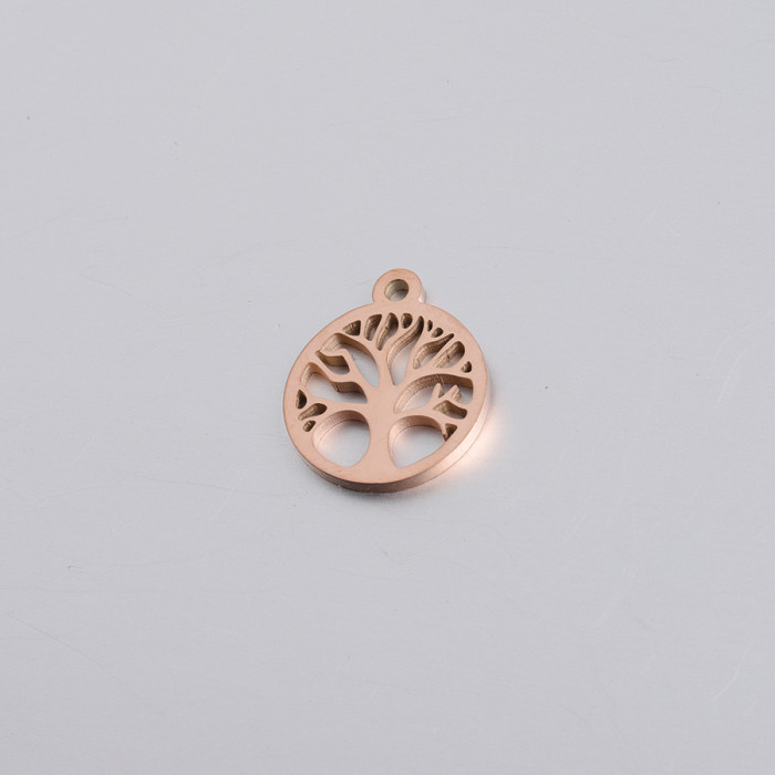 Hollow Lucky Tree Pendant Parts Stainless Steel DIY Ornament Accessories 15 * 17mm