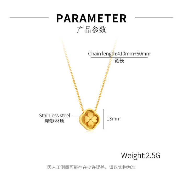Ornament Wholesale Fashion New Stainless Steel Clover Pendant Simple Titanium Steel Necklace