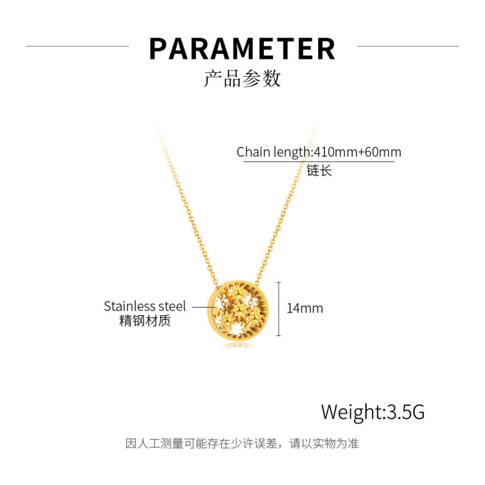 Ornament Wholesale Korean Fashion Stainless Steel Gear Pendant Elegant Simple Titanium Steel Necklace for Women
