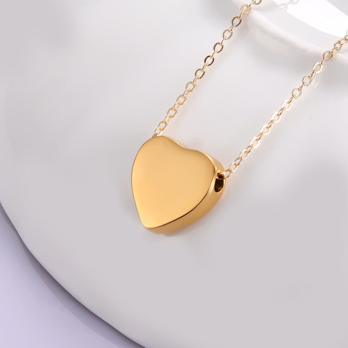 Heart Stainless Steel Can Be Open Commemorate Heart Love Pets Relatives Cremains Pendant Commemorative Perfume Bottle Necklace