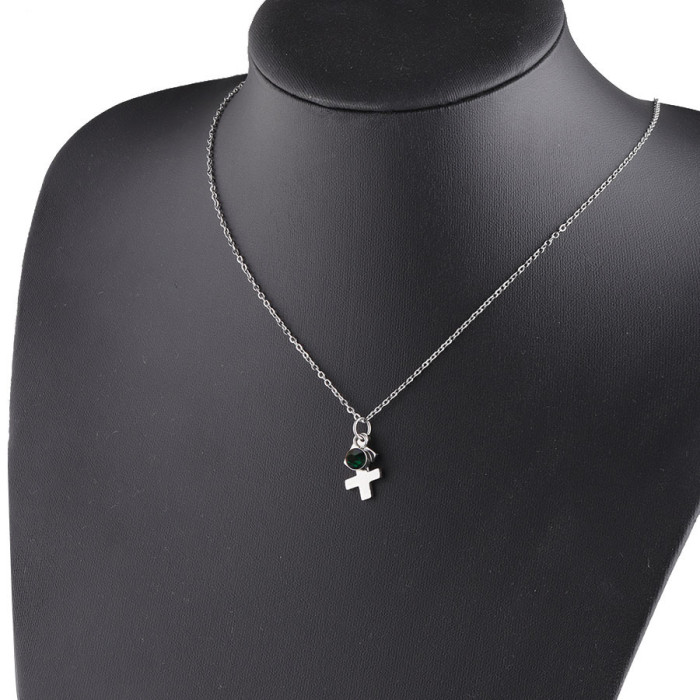 Stainless Steel Birthstone Twelve Constellations Necklace Guardian Constellation Birthstone Necklace