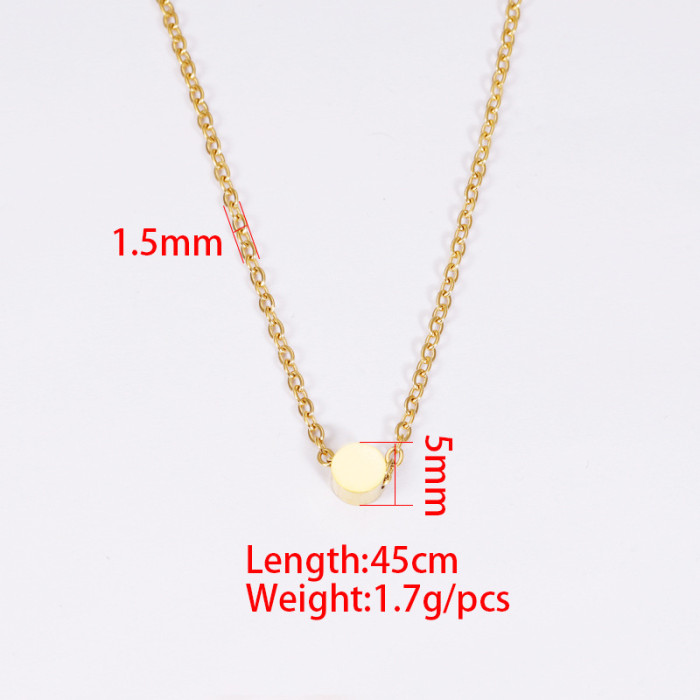 Stainless Steel 5mm Small Beads Small Bean Necklace Women's Simple Elegant Necklace