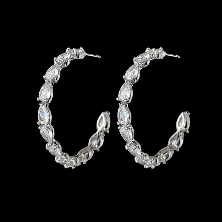 S925 Sterling Silver Needle Trendy Earrings Ear Ring Girls Simple Graceful Korean Style Personalized U-Shaped Hoop Earring  1471