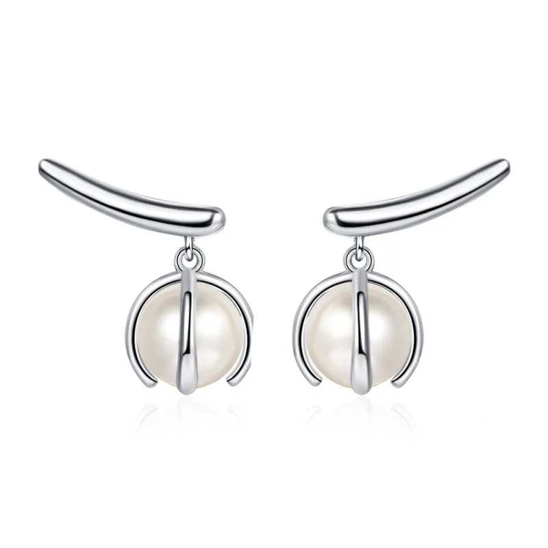 Pearl Leaf-Shapepd Stud Earrings Socialite Light Luxury Temperament Leaf Earrings Stud Earrings