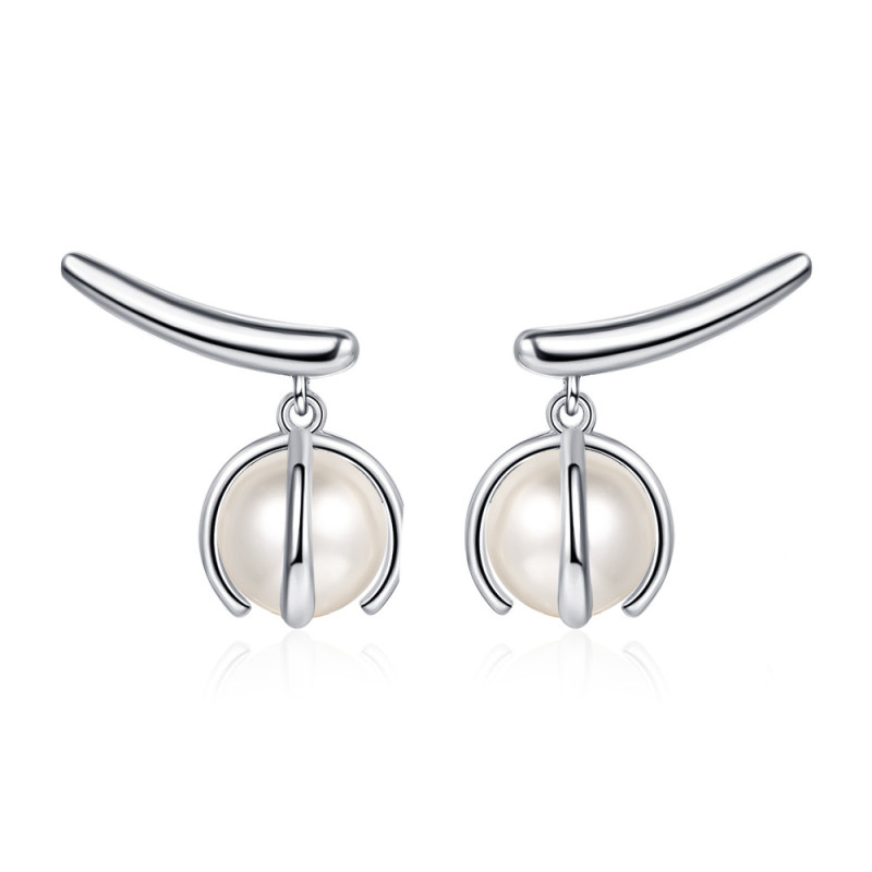 Pearl Leaf-Shapepd Stud Earrings Socialite Light Luxury Temperament Leaf Earrings Stud Earrings
