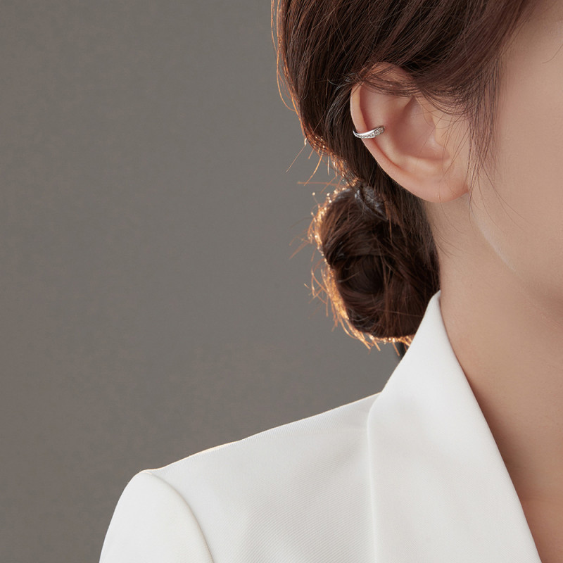 Ear Clip Rhinestone Earrings No Need Ear Hole Ear Clip Fashionable Personality Wild Earrings Trendy Women