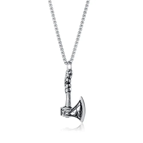 Ornament Personality Retro Viking Axe Pendant Fashion New Titanium Steel Necklace